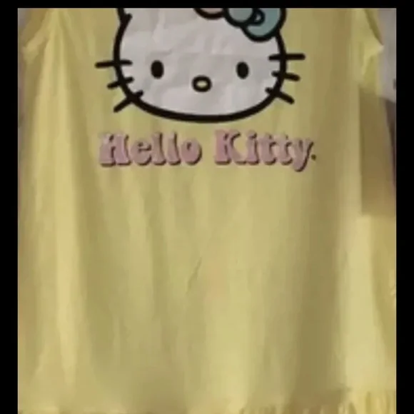 Hello Kitty Girls Lemon Yellow Soft Dress Size Medium (7-8) NWT - Picture 2 of 9